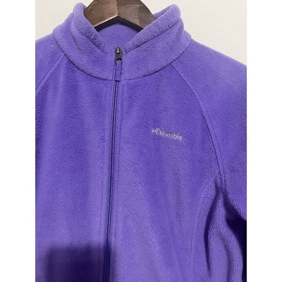 Girls Purple Zip Up Columbia Jacket Size XL - Picture 2 of 8